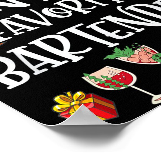 Bartender Xmas Gift Santa's Favorite Bartender Chr ポスター (角)