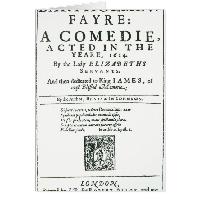 「Bartholomew FairへのFrontispiece (正面)