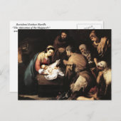 Bartolome Murillo -シェパード崇拝 ポストカード (正面/裏面)