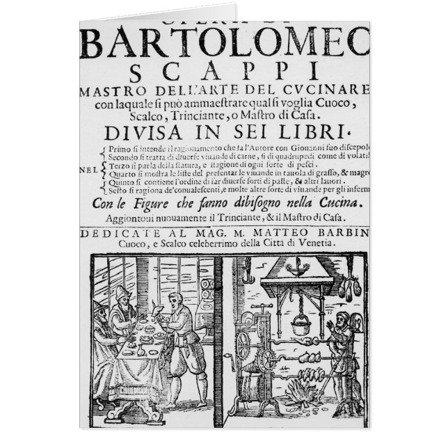Bartolomeo Scappiの本を調理するFrontispiece (正面)