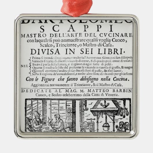 Bartolomeo Scappiの本を調理するFrontispiece メタルオーナメント (正面)