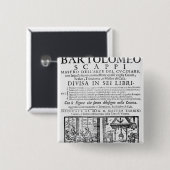 Bartolomeo Scappiの本を調理するFrontispiece 缶バッジ (正面&裏面)