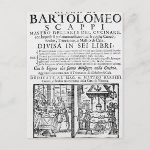 Bartolomeo Scappiの調理師本へのフロントスピース ポストカード