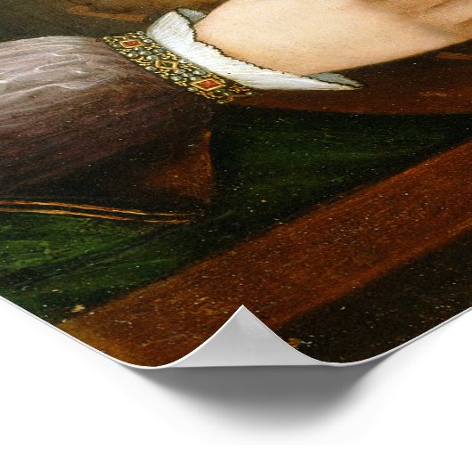 Bartolomeo Veneto and Workshop Lady Playing a Lute ポスター (角)