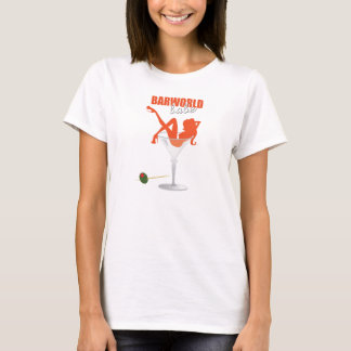 Barworldの女性のスパゲッティ Tシャツ