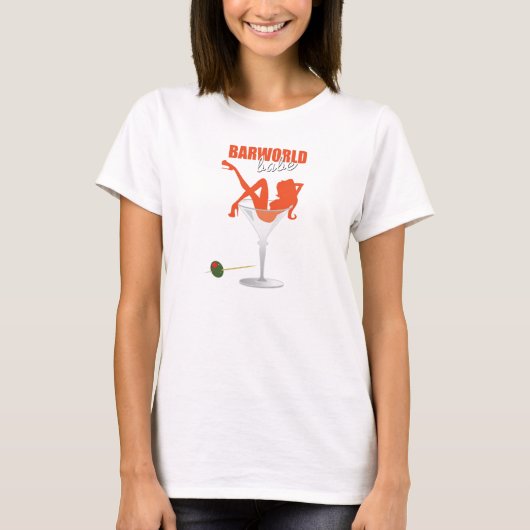 Barworldの女性のスパゲッティ Tシャツ (正面)
