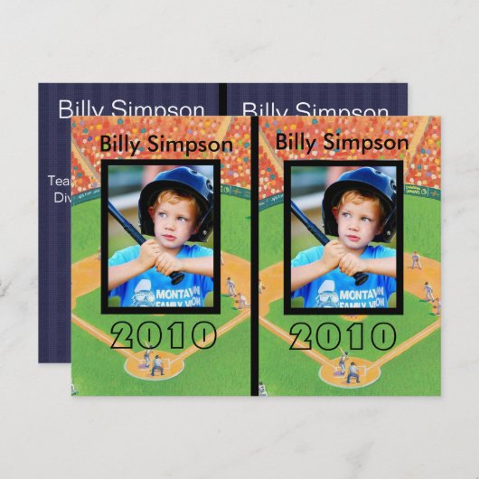 Basballカードのパーソナライズ ポストカード (正面/裏面)