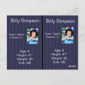 Basballカードのパーソナライズ ポストカード (裏面)