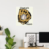 Base Ball & Glove Poster ポスター (ホームオフィス)