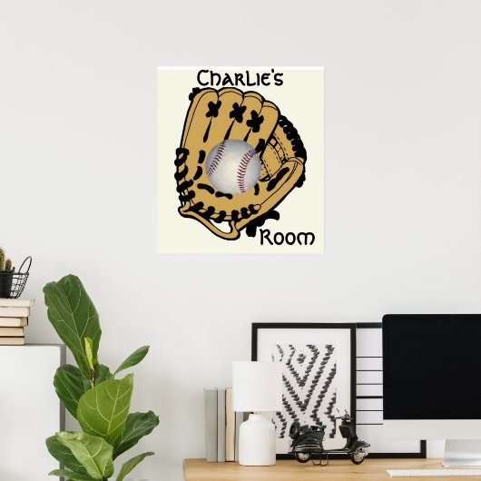 Base Ball & Glove Poster ポスター (ホームオフィス)
