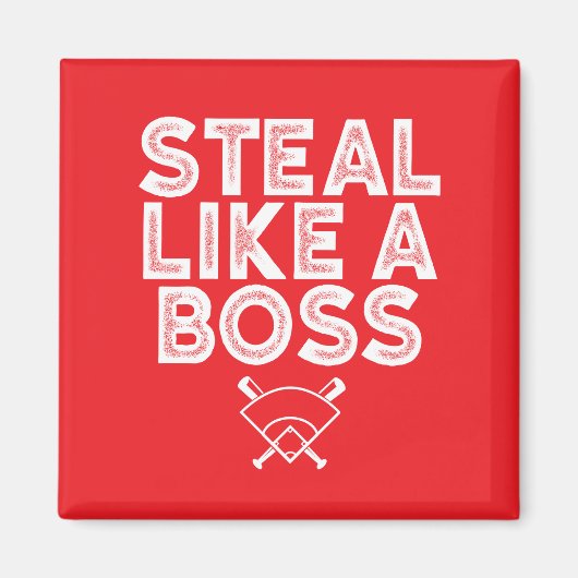 BasebaLLをテーマにした赤 マグネット (正面)