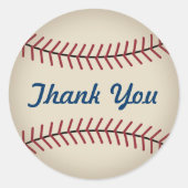 Baseball 素朴 Thank You Stickers ラウンドシール (正面)