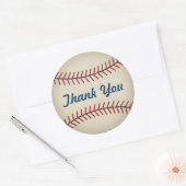 Baseball 素朴 Thank You Stickers ラウンドシール (封筒)