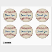 Baseball 素朴 Thank You Stickers ラウンドシール (シート)