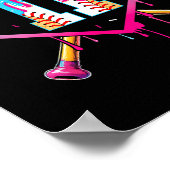 Baseball 11 Year Old Ice Cream Drip 11th Birthday  ポスター (角)