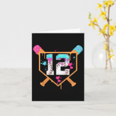 Baseball 12th Birthday Boy Ice Cream Drip 12 Year  カード (黄色い花)