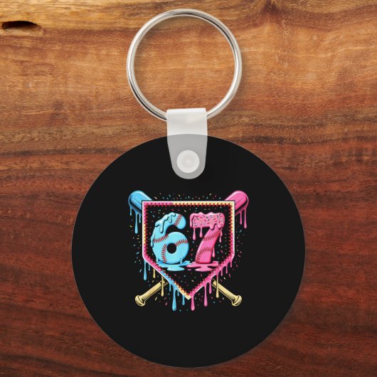 Baseball 67 Ice Cream Drip Funny Six Seven Meme Bo キーホルダー (正面)