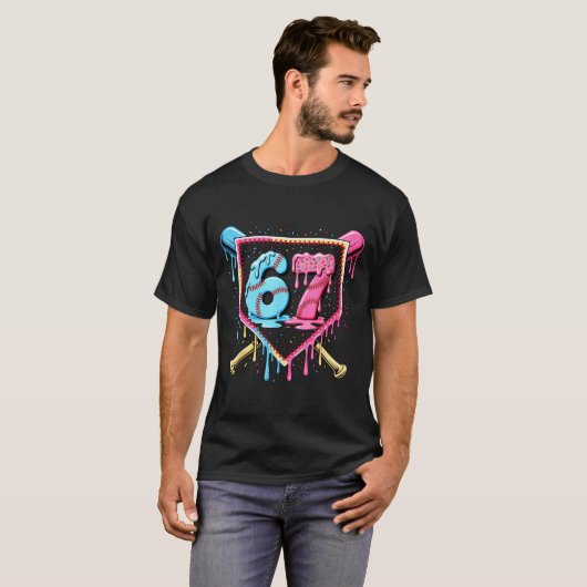 Baseball 67 Ice Cream Drip Funny Six Seven Meme Bo Tシャツ (正面フル)