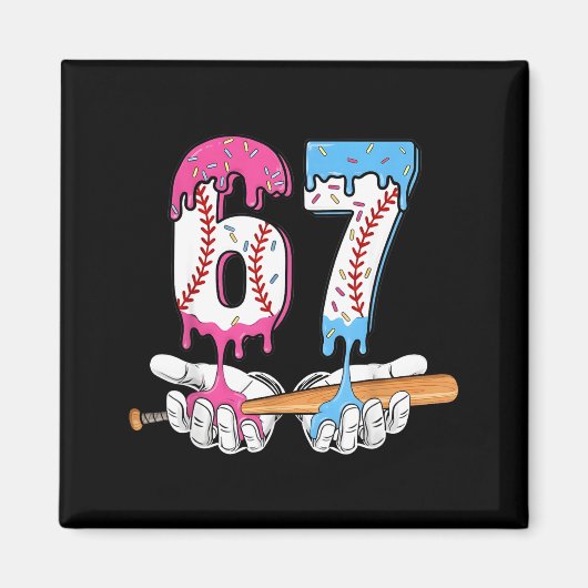 Baseball 67 Ice Cream Drip Six Seven Boys Funny Me マグネット (正面)