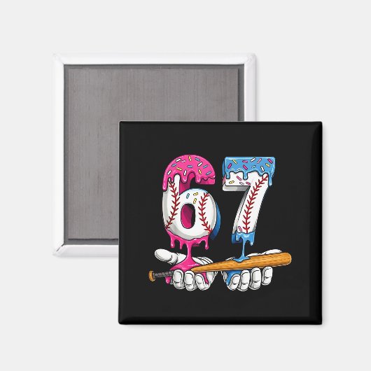 Baseball 67 Ice Cream Drip Six Seven Boys Funny Me マグネット (正面/裏面)