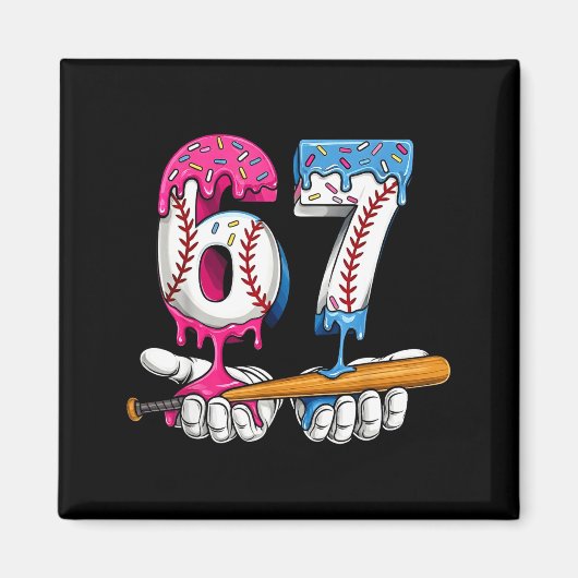 Baseball 67 Ice Cream Drip Six Seven Boys Funny Me マグネット (正面)
