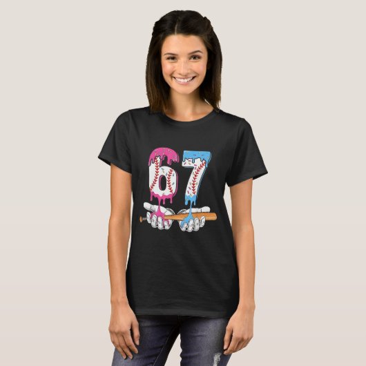 Baseball 67 Ice Cream Drip Six Seven Boys Funny Me Tシャツ (正面フル)