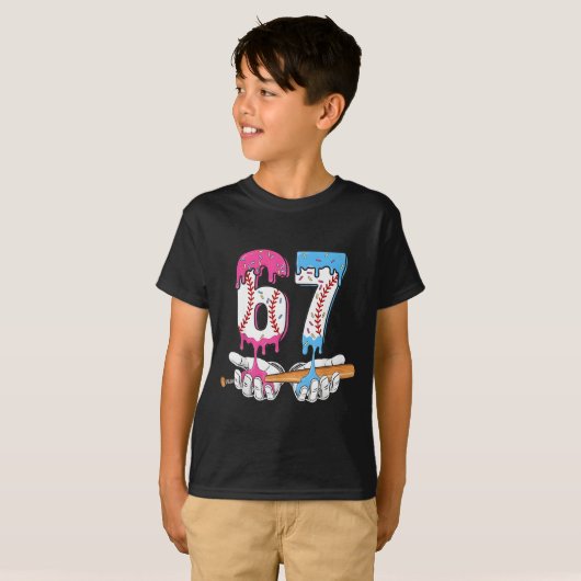 Baseball 67 Ice Cream Drip Six Seven Boys Funny Me Tシャツ (正面フル)