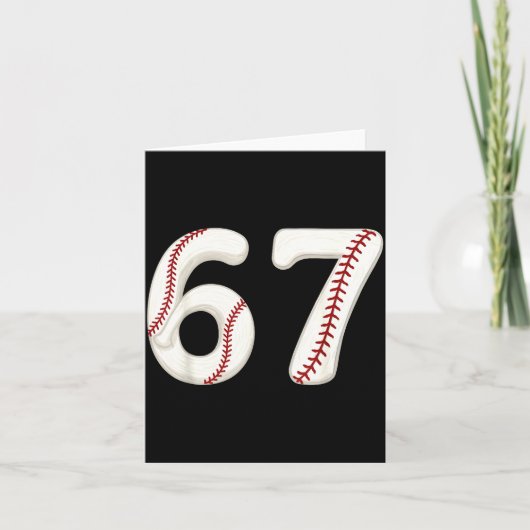Baseball 67 Number Funny Six Seven Gen Alpha Meme  カード (正面)