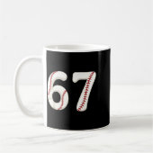 Baseball 67 Number Funny Six Seven Gen Alpha Meme  コーヒーマグカップ (左)