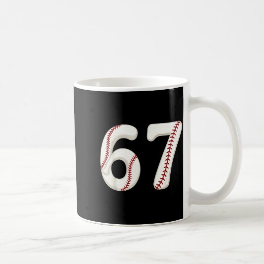 Baseball 67 Number Funny Six Seven Gen Alpha Meme  コーヒーマグカップ (右)