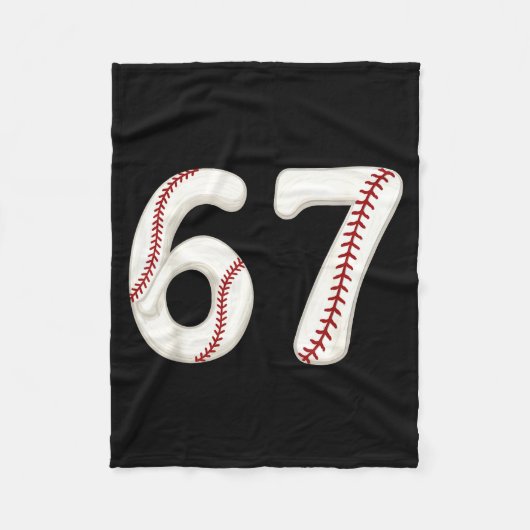 Baseball 67 Number Funny Six Seven Gen Alpha Meme フリースブランケット (正面)