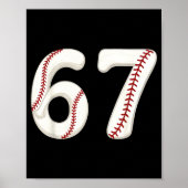 Baseball 67 Number Funny Six Seven Gen Alpha Meme  ポスター (正面)