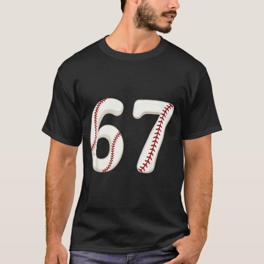 Baseball 67 Number Funny Six Seven Gen Alpha Meme  Tシャツ (正面)