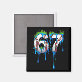 Baseball 67 Six Seven Funny Gen Alpha Meme Blue Dr マグネット (正面/裏面)