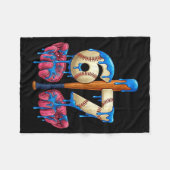 Baseball 67 Six Seven Funny Gen Alpha Meme Drip フリースブランケット (正面(横))