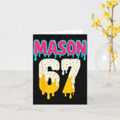 Baseball 6 7 Ice Cream Drip Number 67 Funny Six Se カード (黄色い花)