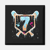 Baseball 7 Year Old Ice Cream Drip 7th Birthday Bo マグネット (正面)