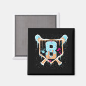 Baseball 8 Year Old Ice Cream Drip 8th Birthday Bo マグネット (正面/裏面)