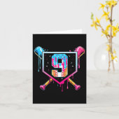 Baseball 9 Year Old Ice Cream Drip 9th Birthday Bo カード (黄色い花)