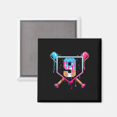 Baseball 9 Year Old Ice Cream Drip 9th Birthday Bo マグネット (正面/裏面)