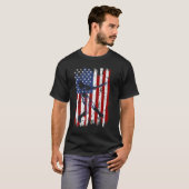 Baseball American Flag Patriotic Catcher 4th Of Ju Tシャツ (正面フル)