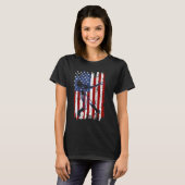 Baseball American Flag Patriotic Catcher 4th Of Ju Tシャツ (正面フル)