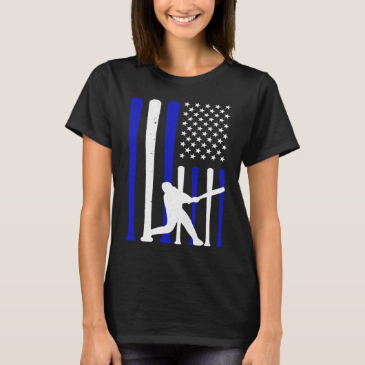 Baseball American Flag Player Flag Baseball Dad Fa Tシャツ (正面)