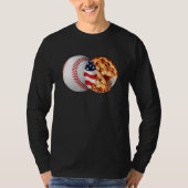 Baseball Apple Pie American Flag July 4th USA Men  Tシャツ (正面)