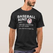 Baseball Aunt Definition Nephew's Biggest Fan Tシャツ (正面)