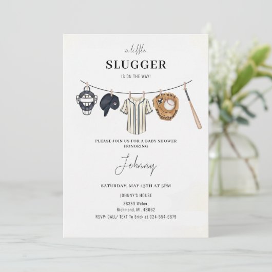 Baseball Baby Shower Invitation 招待状 (スタンド正面)