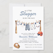 Baseball Baby Shower Invitation - A Little Slugger 招待状 (正面)