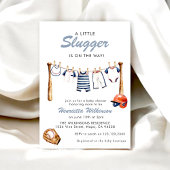Baseball Baby Shower Invitation - A Little Slugger 招待状