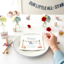 Baseball Baby Shower Napkins for Little Slugger スタンダードカクテルナプキン