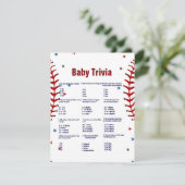 Baseball baby trivia game baby shower game Card 招待状 (スタンド正面)